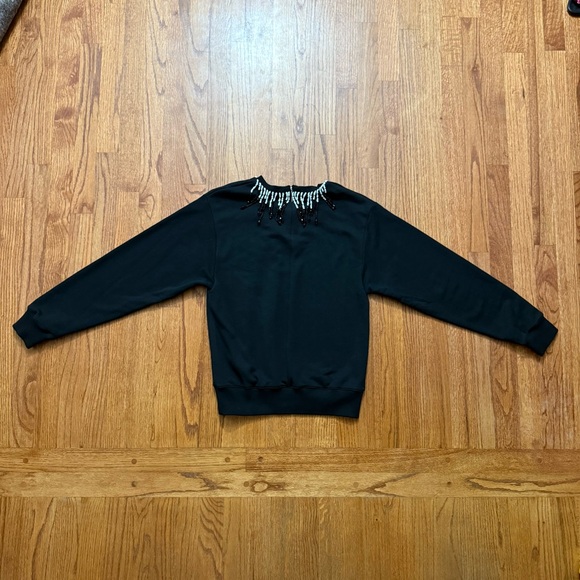 NWT Christopher Kane Beaded Embellished cotton sweatshirt in black size XS - Picture 9 of 16